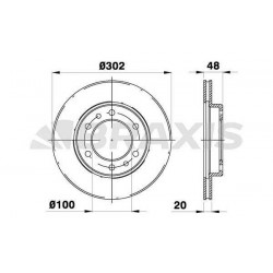 ΔΙΣΚΟΠΛΑΚΕΣ ΕΜΠΡΟΣ TOYOTA HILUX LN110 VW TARO  4X4 302MM