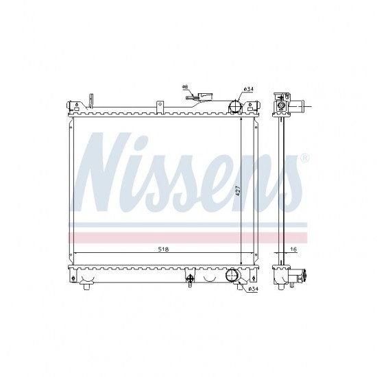 ΨΥΓΕΙΟ ΝΕΡΟΥ SUZUKI GRAND VITARA SQ416 G16B 4X4 1998-2005 ΔΙΑΣΤΑΣΗ ΚΥΨΕΛΗ  425X518X16