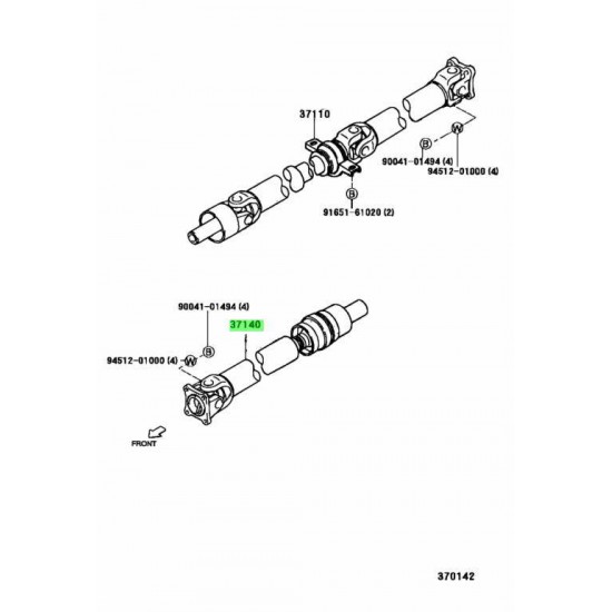 ΚΕΝΤΡΙΚΟΣ ΑΞΟΝΑΣ DAIHATSU TERIOS J1 '97-'05/ J100 '97-'00/ J102 '00-'05 05-10 1.3 1,5 ΕΝΙΣΧΥΜΕΝΟΣ  ΜΕ ΣΤΑΥΡΟΥΣ